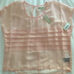 Rose-colored pleated blouse NWT